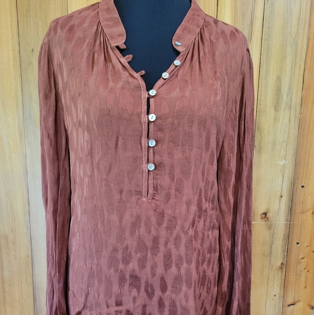Women's Brown Button-Up Top - Picture 1 of 13